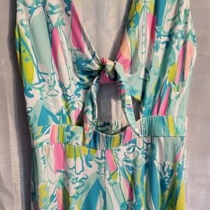 Lilly Pulitzer Sz Small Vibrant Print Tie Front Shorts Jumper